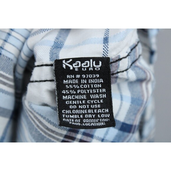 Kaalu Polo Shirt Plaid Multicolor Short Sleeve Button Streetwear Mens Large - Picture 10 of 10